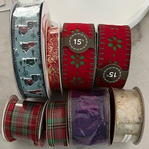 Festive Ribbon Huge Lot over 175 ft Martha Stewart Merry Moments and More